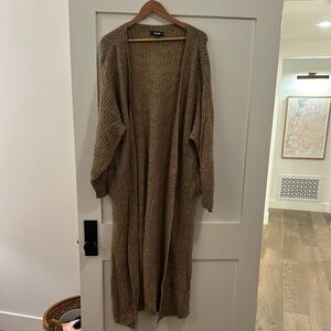 Missguided Brown Cozy Knit Cardigan Sweater